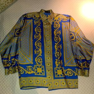 Gianni Versace 90s Men’s 100% Silk Baroque V2 Classic Button Down